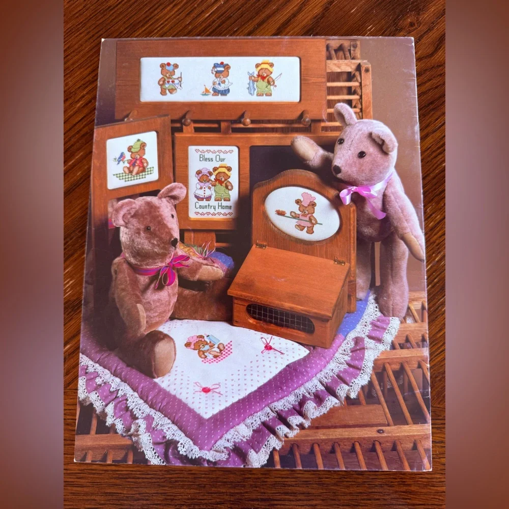 Vintage Bears‎ Cross Stitch Pattern Books lot of 5 cinnamon bear comforts pandas
